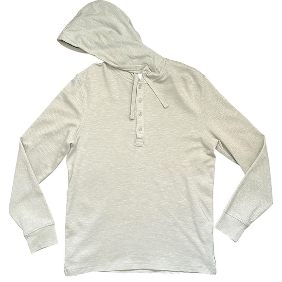 NWT Jachs Cream Tight Knit Hooded Henley Shirt sz M - Picture 2 of 9